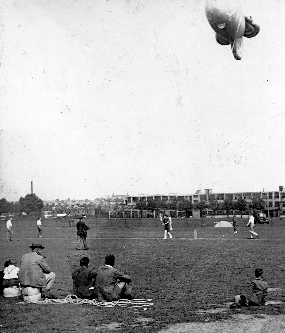 This Southfields Gallery concerns itself with Schools war time experience and starts with this thought provoking images of an Austin Truck with an ant-aircraft balloon attached on the Elliott South...