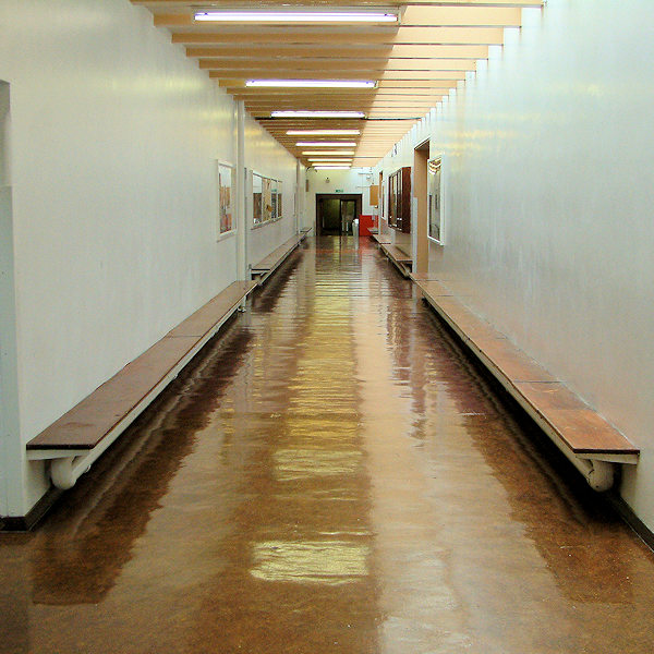Gym corridor at The Elliott School
